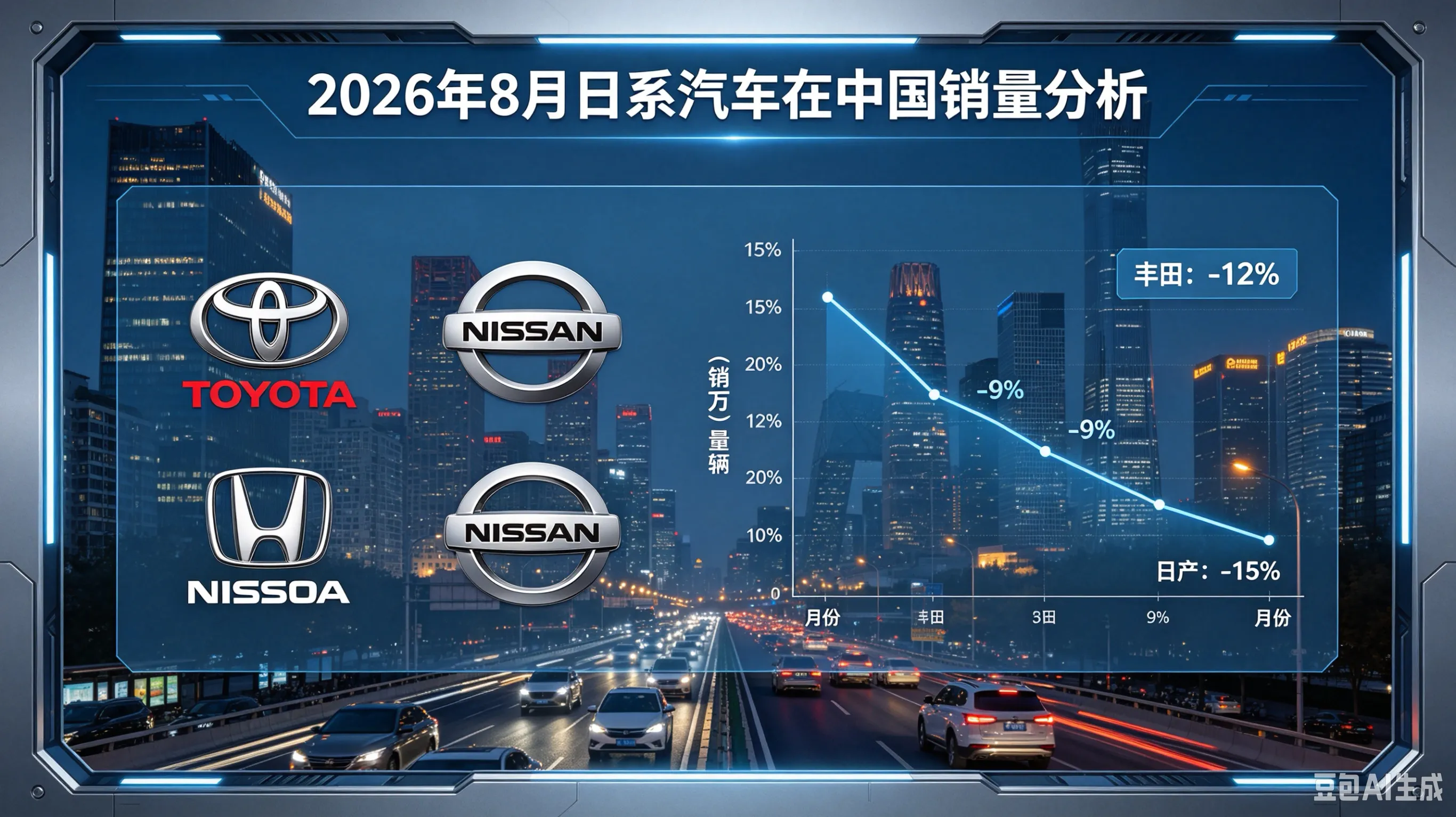 2026年8月日系汽车中国销量分析数据来源：车企官方发布、乘联会零售数据一、核心销量数据（三巨头批发