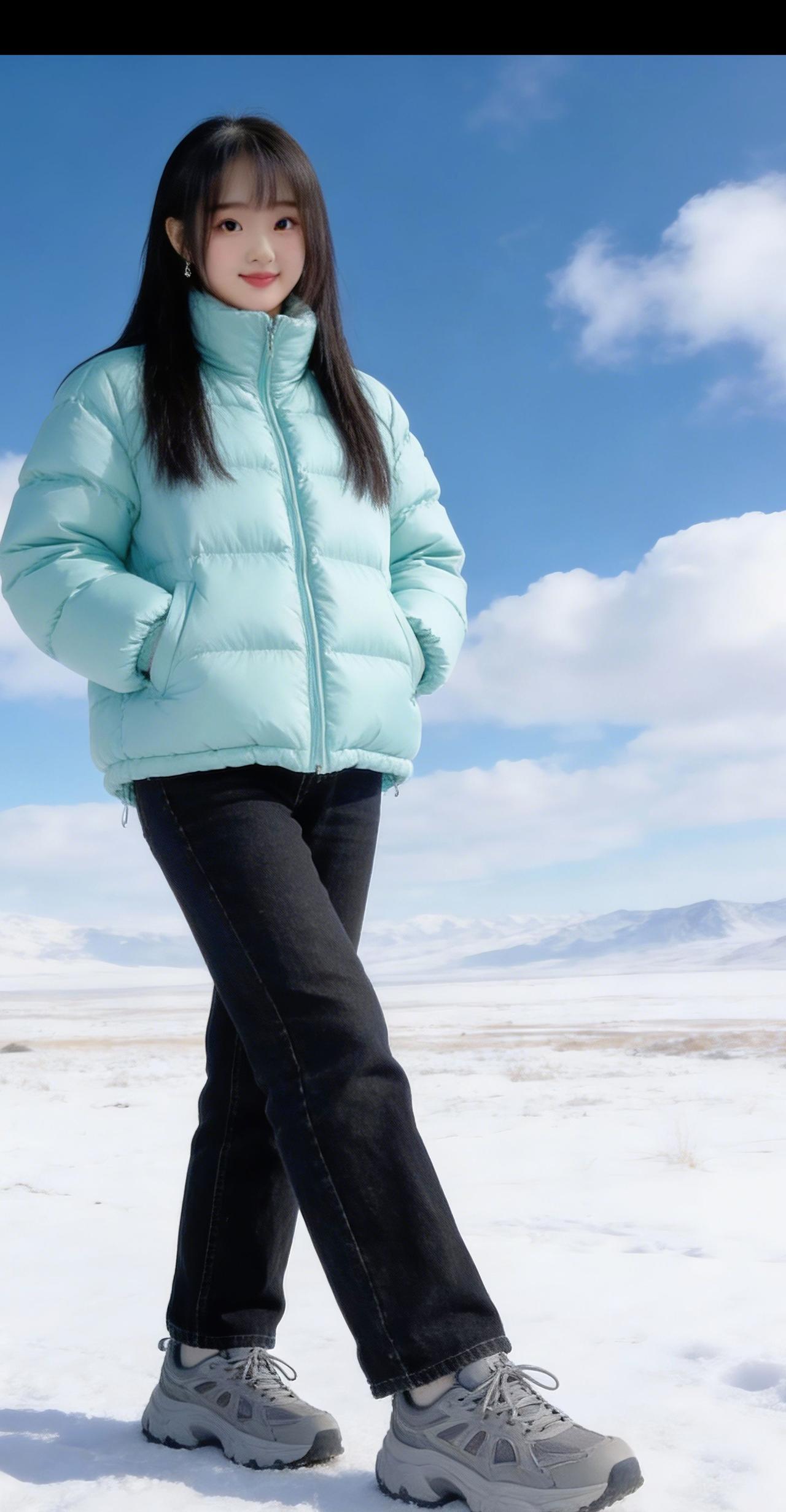雪山美景美丽冻人跟拍