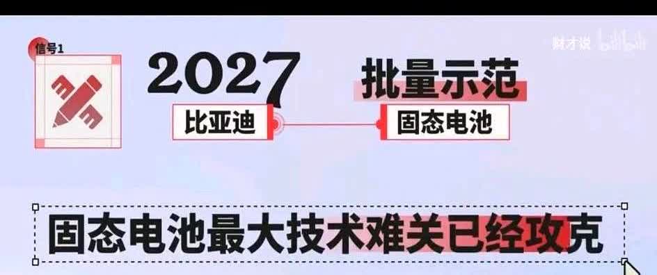 这不是演习，要发威了，比亚迪已经提前看到了未来，比亚迪的固态电池技术可能已经攻破