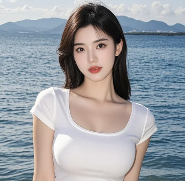 海浪轻轻拍打，她在沙滩上写下青春的名字。