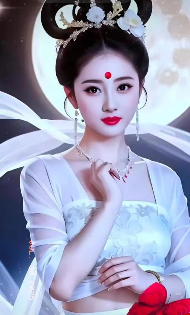 穿越时空的仙子，红唇与月光的完美邂逅🌙✨