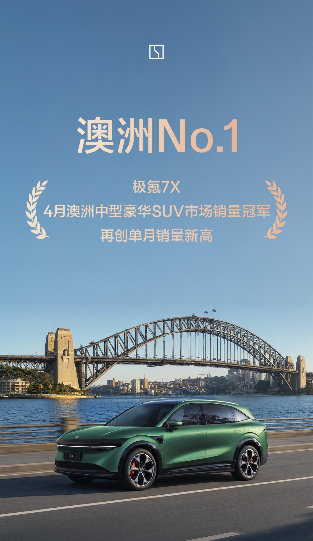 恭喜极氪7X再次登顶，澳洲市场又一次No.1极氪