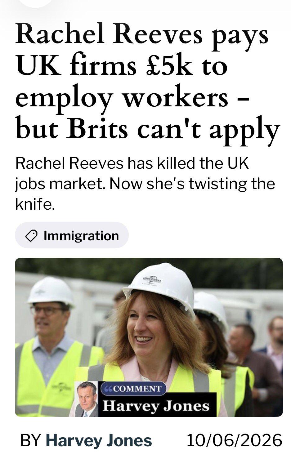 英国年轻人真好脾气啊，自己人都不给机会。英国正在补贴英国企业，凡是招聘一名非