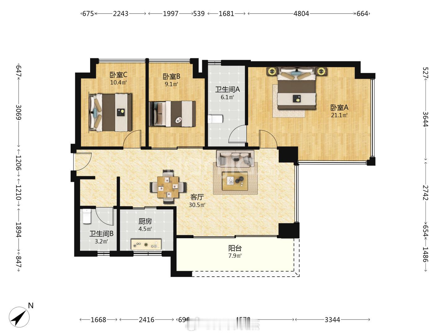 深圳南山蛇口招商玺家园，126.63平3房1930万成交，40多楼单价1930/