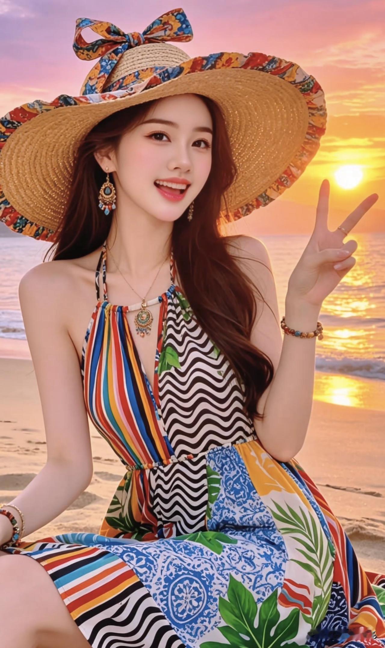 海风吹拂，笑语盈盈。海风美人照晚风轻语慰人心晚风轻语慰人心海上的微风海风