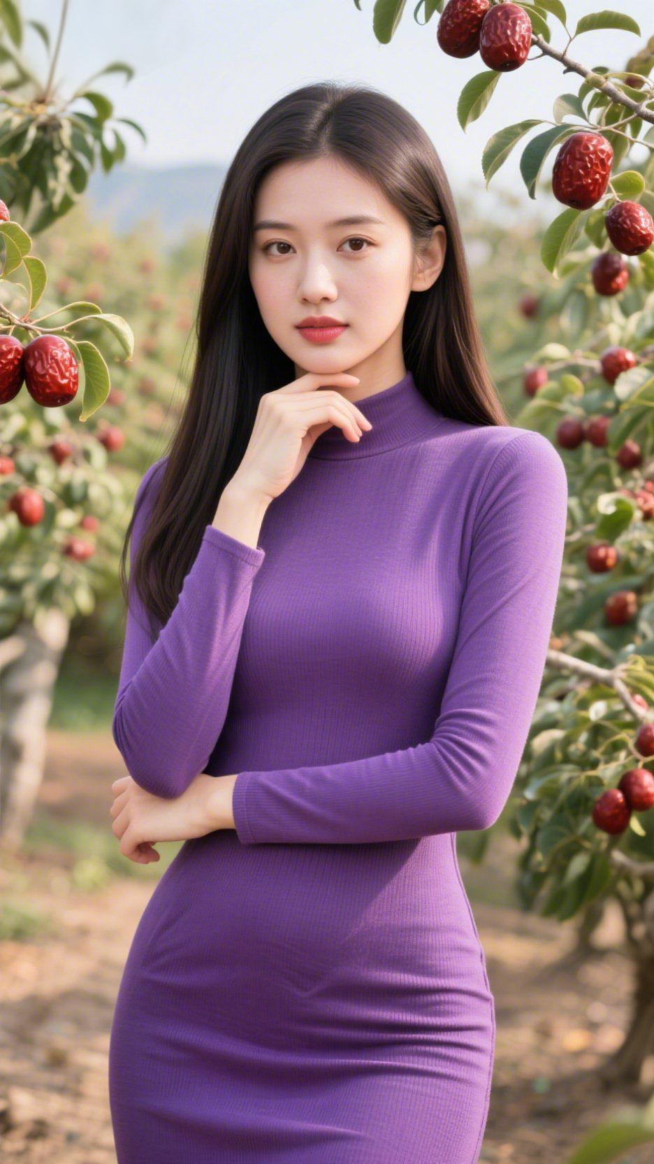 枣园晴景晴川叠翠入遥天，野旷风柔日色妍。千株枣树连云起，万亩芳林接野阡。