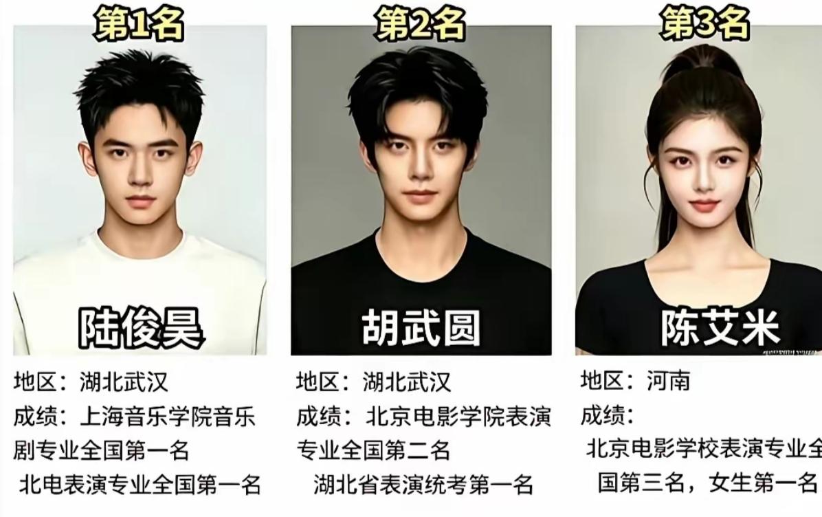 北电2026届招考学员，成绩前三名出炉。前两名被来自武汉的两儿子伢揽得！他们别