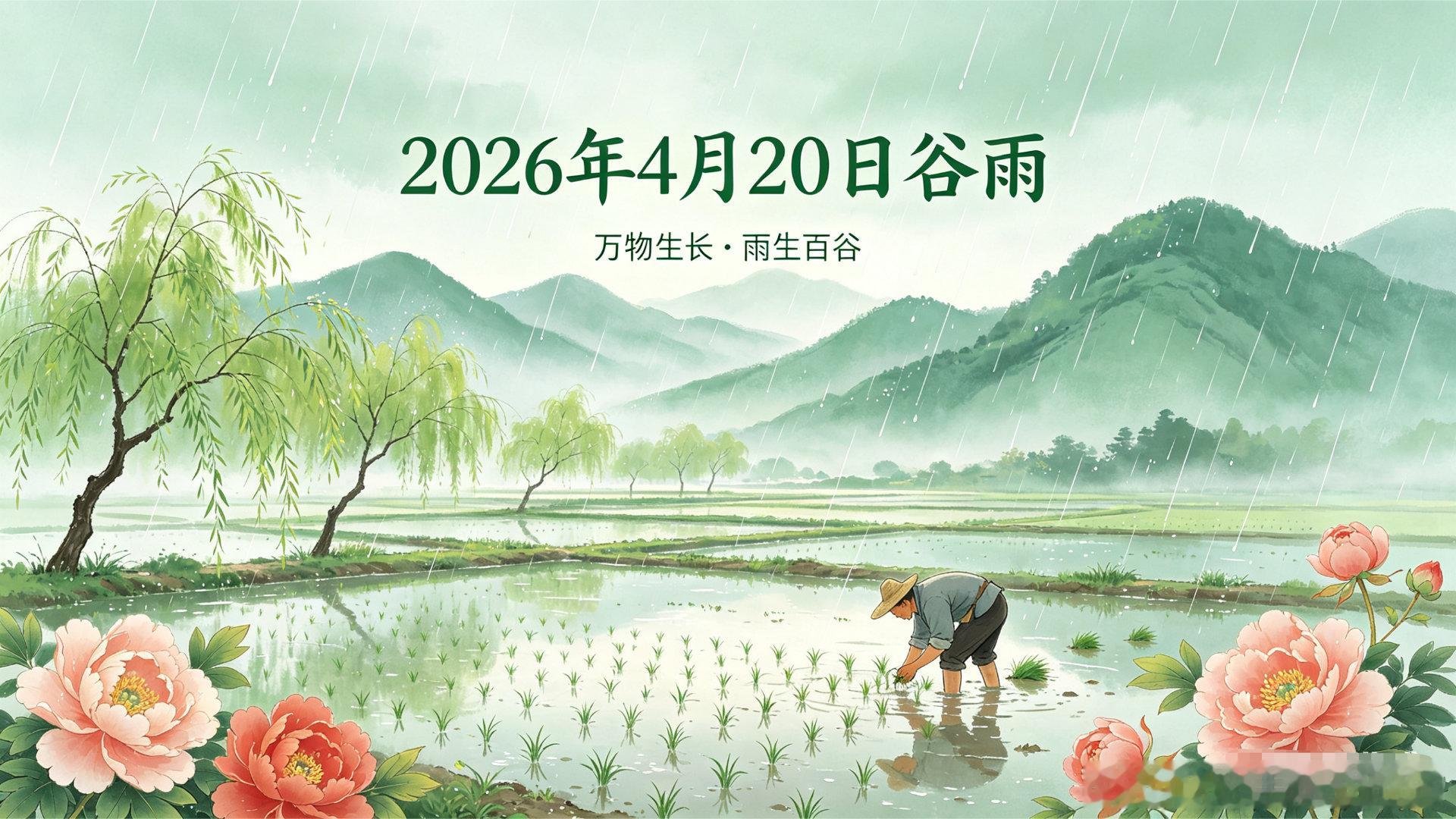 踏莎行·二十四节气之谷雨         武振峰谷雨初临，山川焕