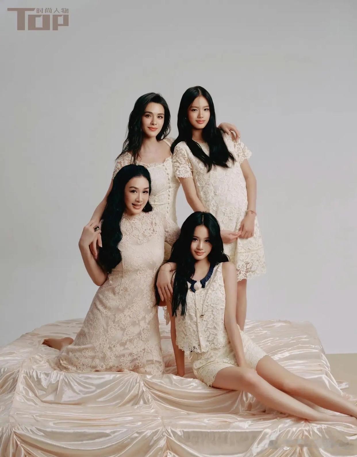 钟丽缇母女四人杂志大片惊艳全场，四朵金花各绽独特魅力！