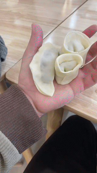 这个学校可真有爱心！竟然专门安排漂亮的女学生来教外国留学生学包饺子、包馄饨？