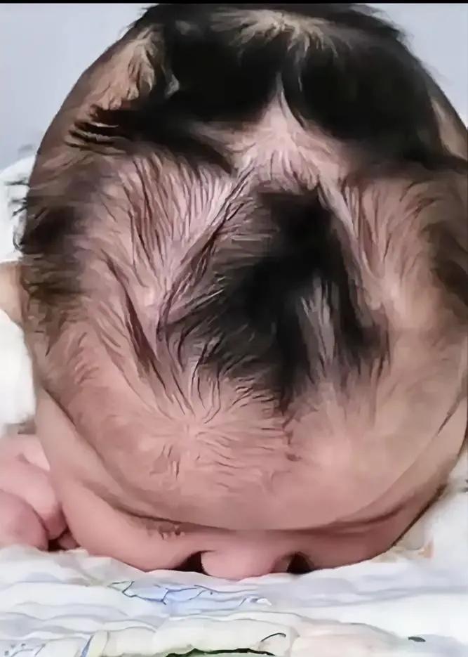 太罕见了！宝宝头上九个旋浙江宝妈在网上晒出宝宝头上九个旋，迅速登上了热搜。
