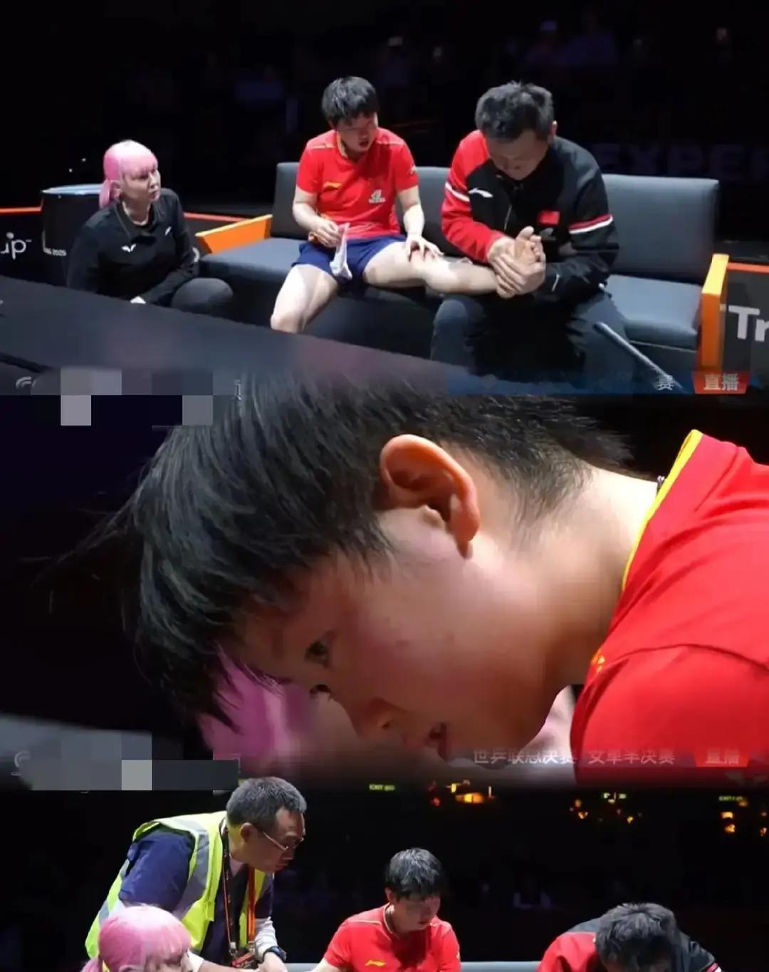 今天孙颖莎一日三赛，这安排本身就够扯的。第一局看她不怎么追正手大角的球，我