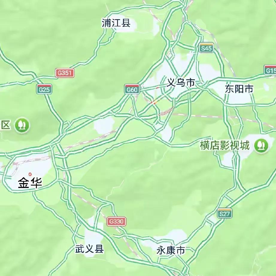 义乌与金华都双向发展把中间的这一片发展连接着尤如东阳与义乌一样连接着成片了，那金