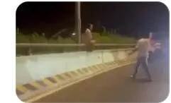 救救同胞！中国女子深夜攀爬柬埔寨金边立交桥，被柬执法局迅速拦下大呼：“救命！我是