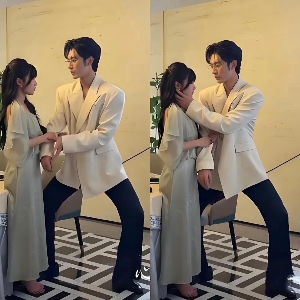 短剧导演咋想的？让一米五多的女主搭190cm的霸总，亲吻都要跳投….