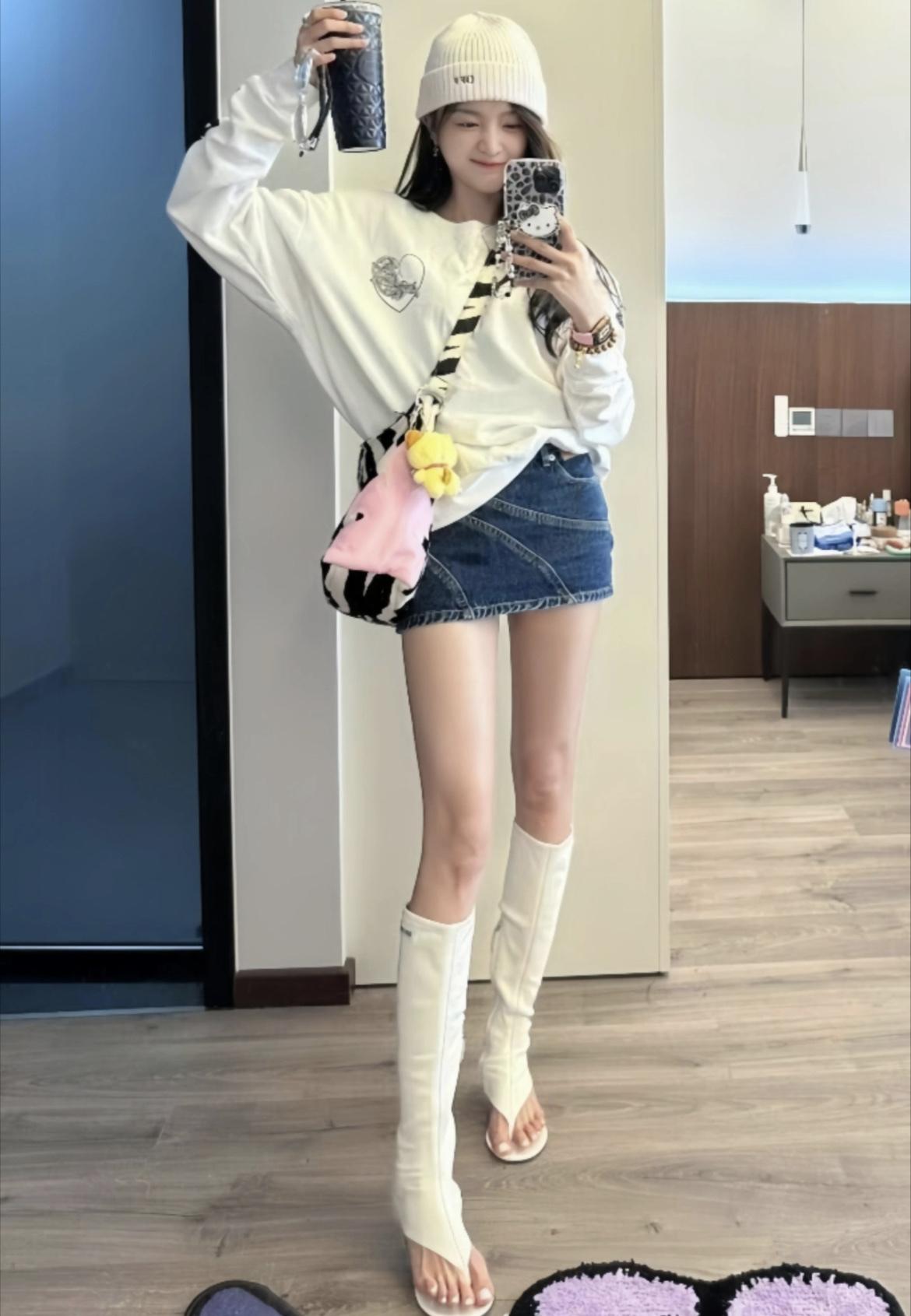 吴宣仪这腿是真的又细又直，充满了健康的感觉！吴宣仪好长的腿吴宣仪真的好棒吴宣