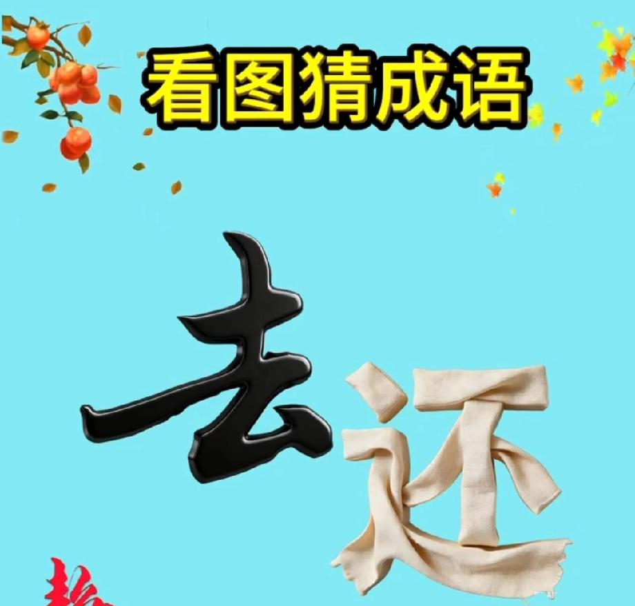 “去”字配布做的“还”字，猜一个成语，评论区看看谁的答案最绝！