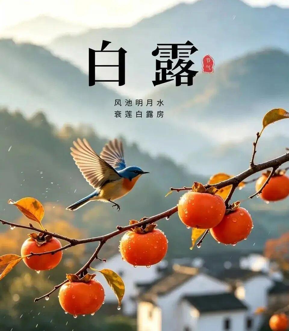 早安白露白露早安！秋露盈盈，岁岁安康晨露茫茫，浸染人间烟火；秋风浅浅，捎来满心