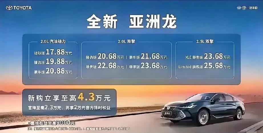 比亚迪没想到，吉利没想到，奇瑞更没想到，在车企八仙过海各显神通的时代，一汽丰田推