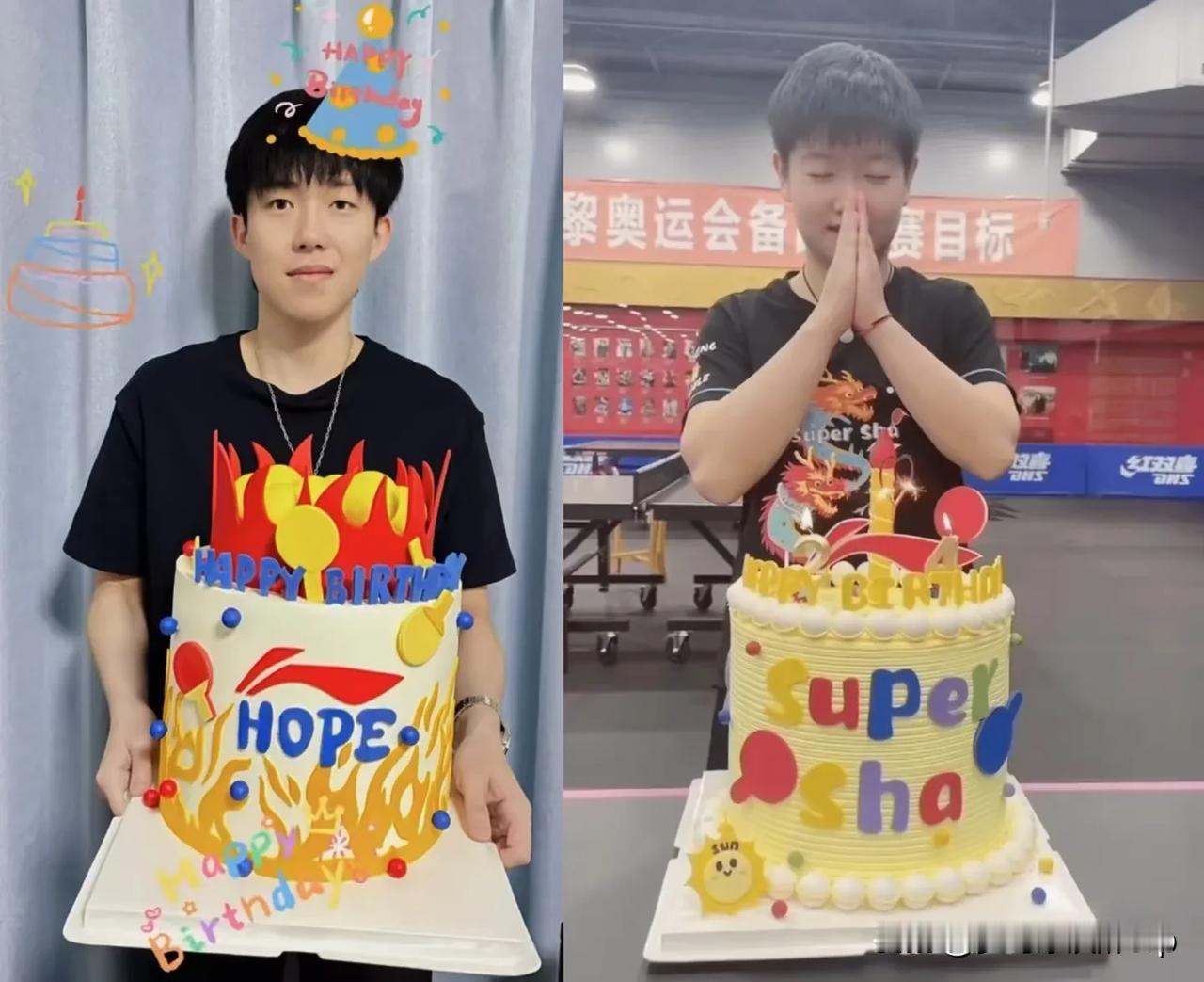 李宁送王楚钦的生日蛋糕暗藏玄机呀与孙颖莎生日蛋糕竟然是同款设计当李宁为两位国