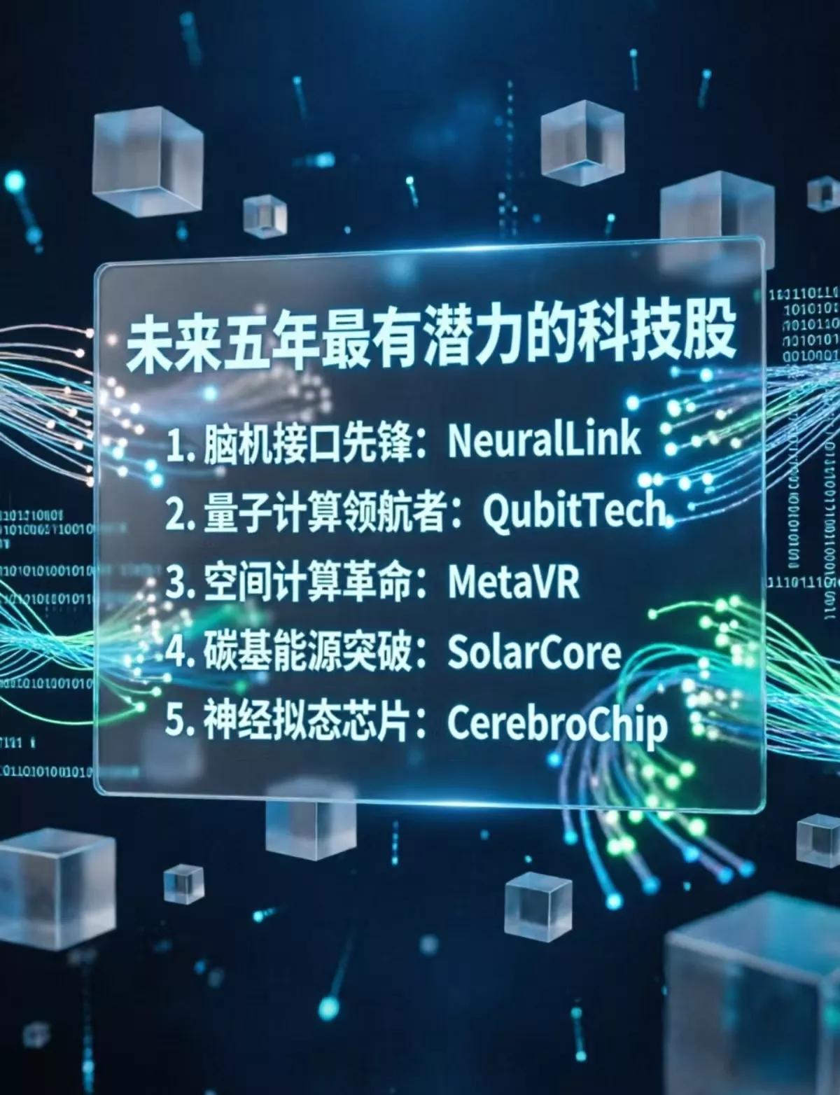未来五年，最有潜力的十只科技股清单:最近科技板块行情火热，AI算力、半导体脑