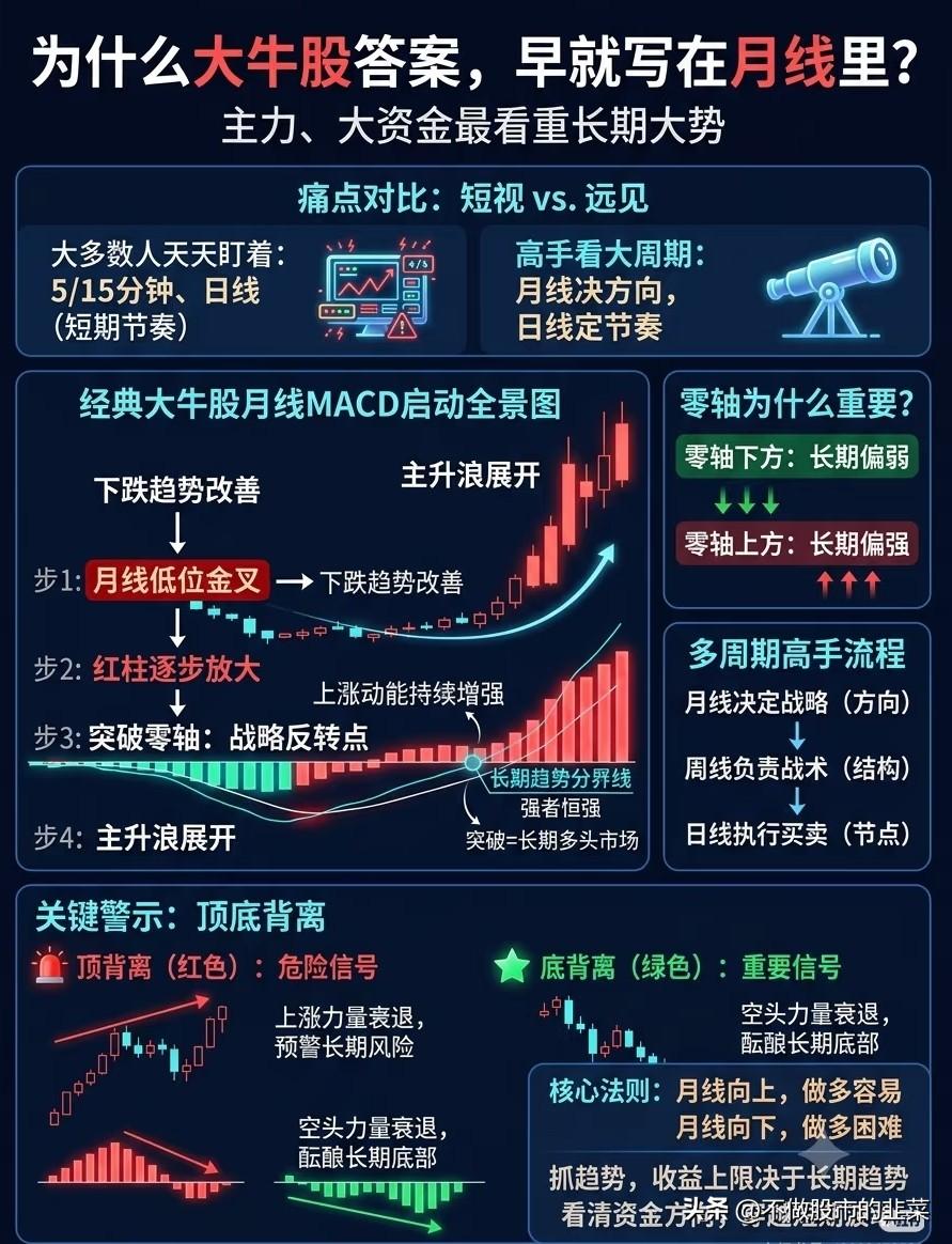 大牛股的密码藏在月线中：短线盯波动，高手看长周期不少股民日复一日盯分时、刷