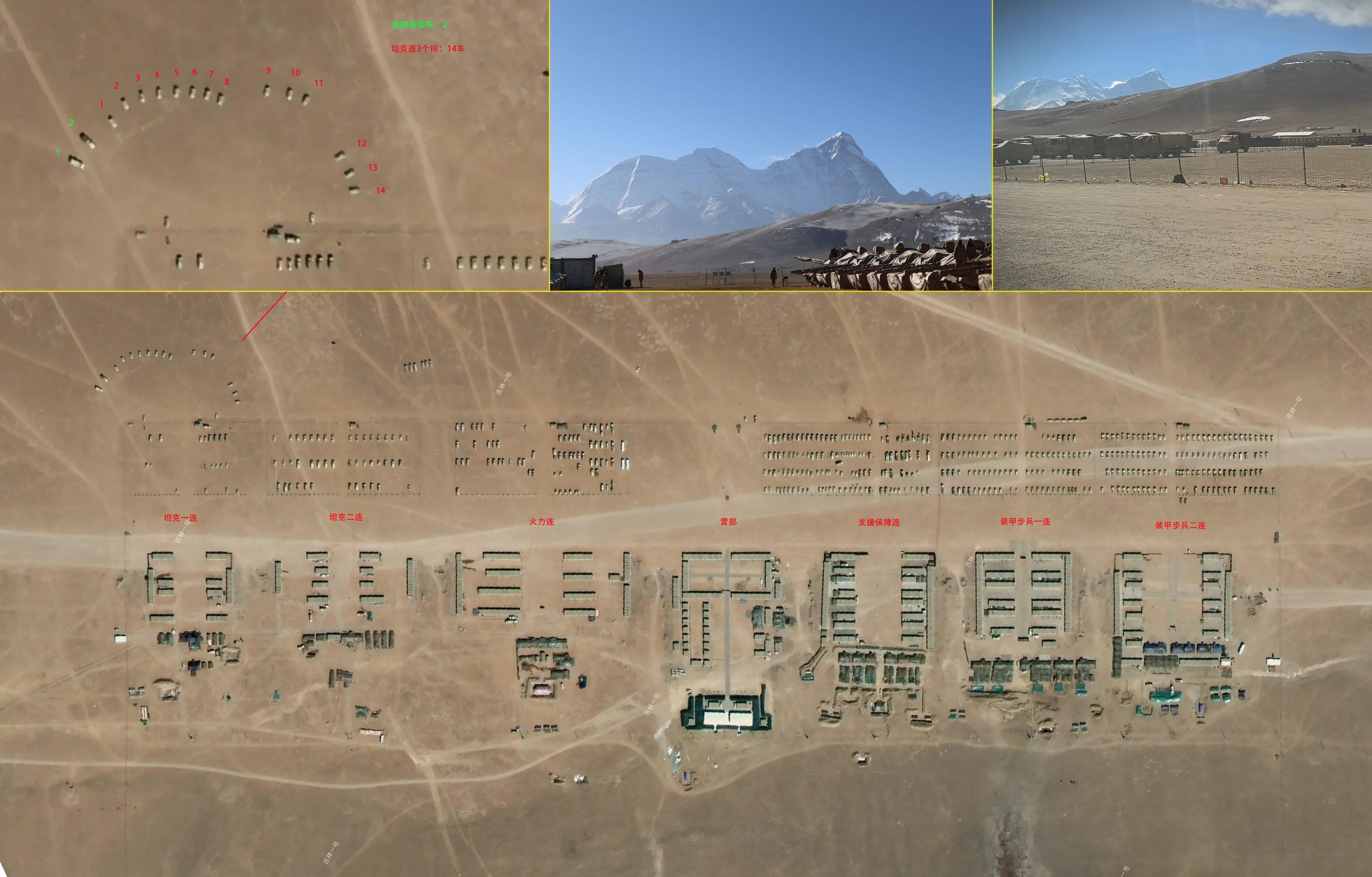 西部某地一个完整的重型合成营全家福，好壮观！就这一个营几百人/车在上级的火力、