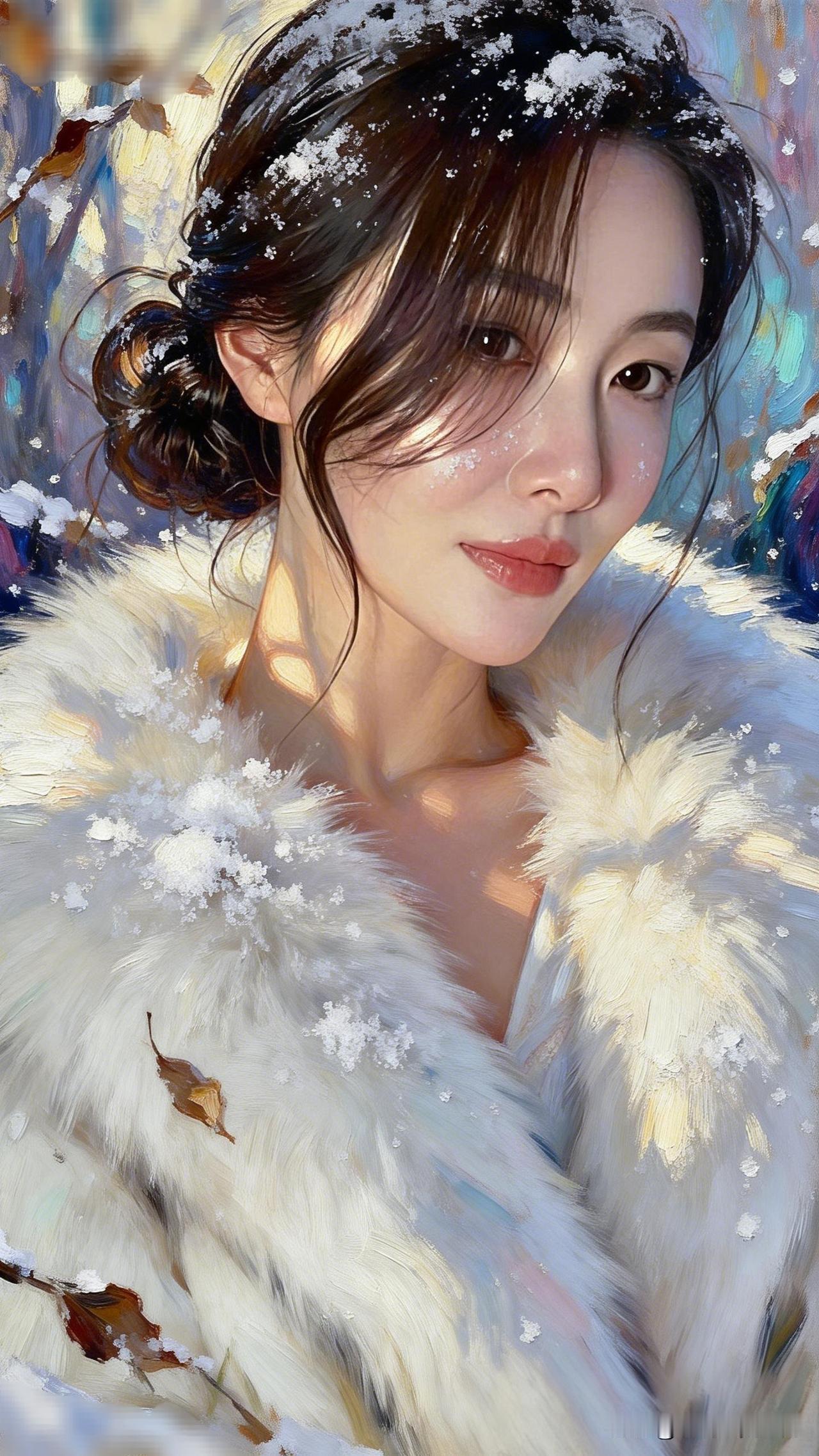 冬日暖阳下的雪景美人，温柔如画。晒一张手机最美的雪景照冬日暖阳下的雪中仙子，温