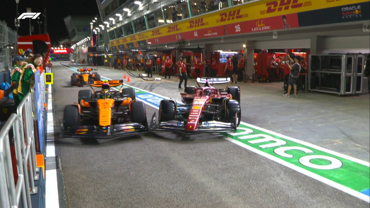 F1官方: 诺里斯与勒克莱尔维修区碰撞致前翼破损