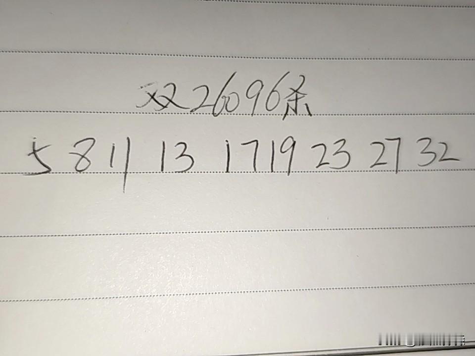 双色球26096期排码05、08、11、13、17、19、23、27、32上