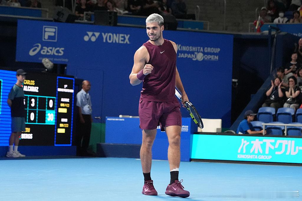 赛季第65胜🔥ATP500东京站1/4决赛，头号种子阿尔卡拉斯以6-26-