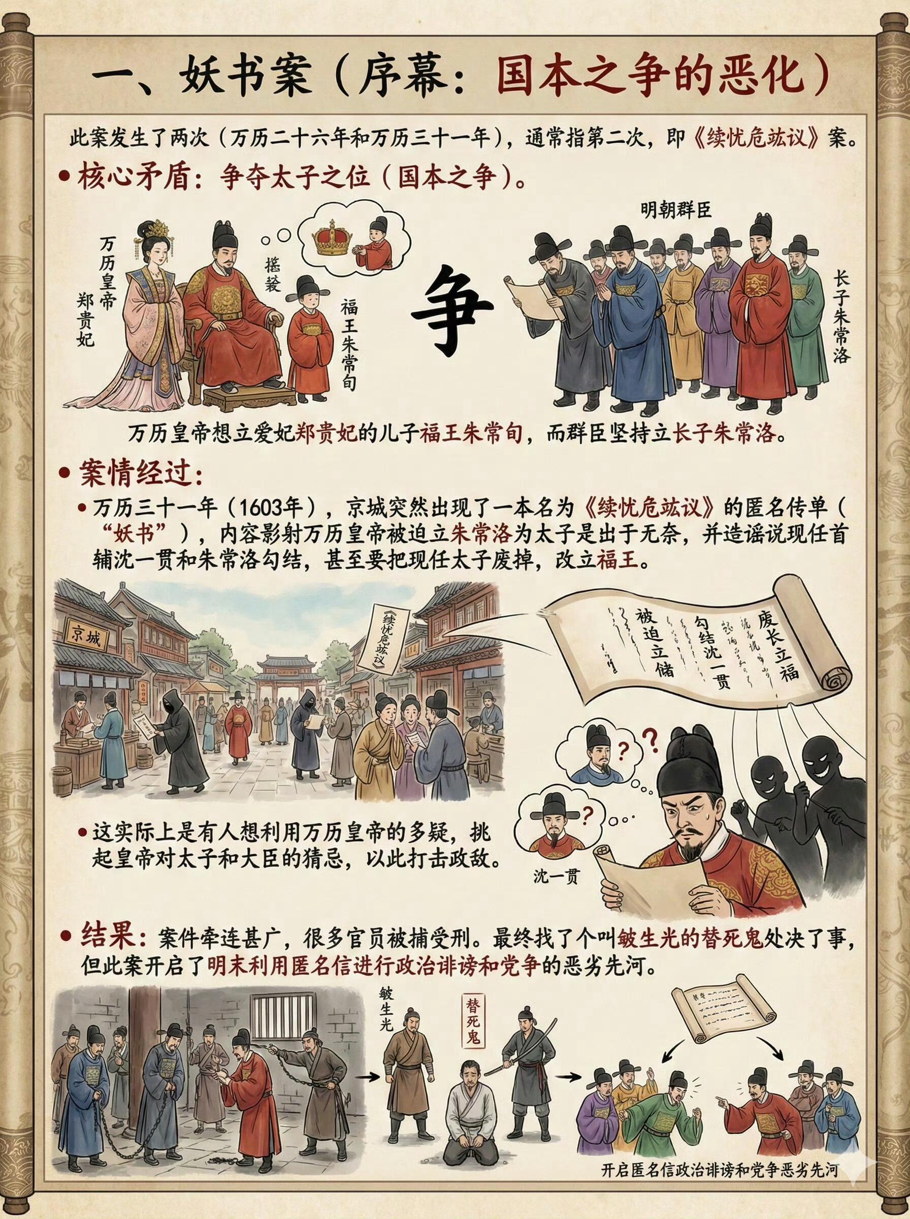 一组图看懂：明末四大案。