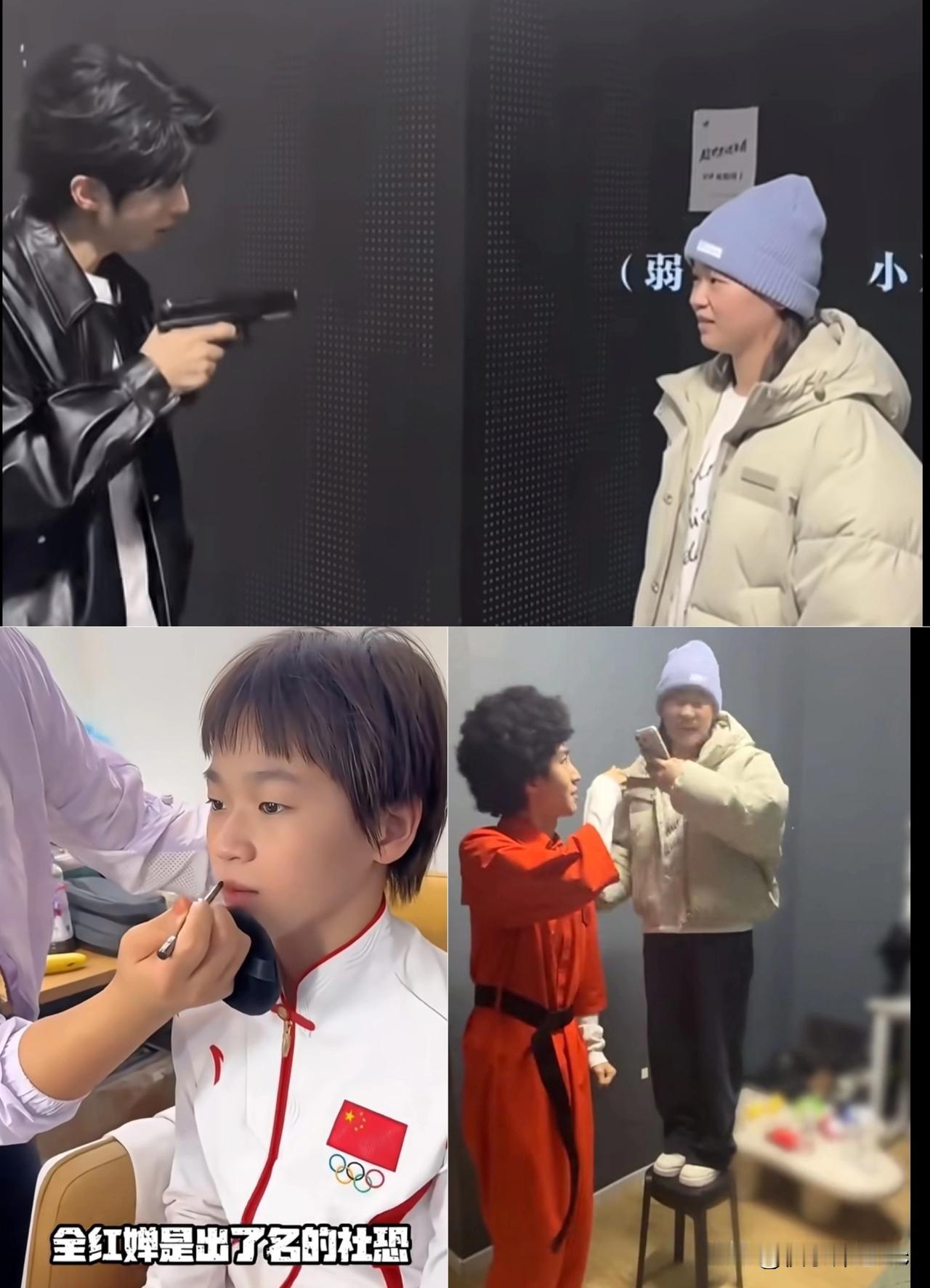 别的明星去看话剧，那是争奇斗艳的名利场！到了全红婵这儿，画风突变。​这个帽