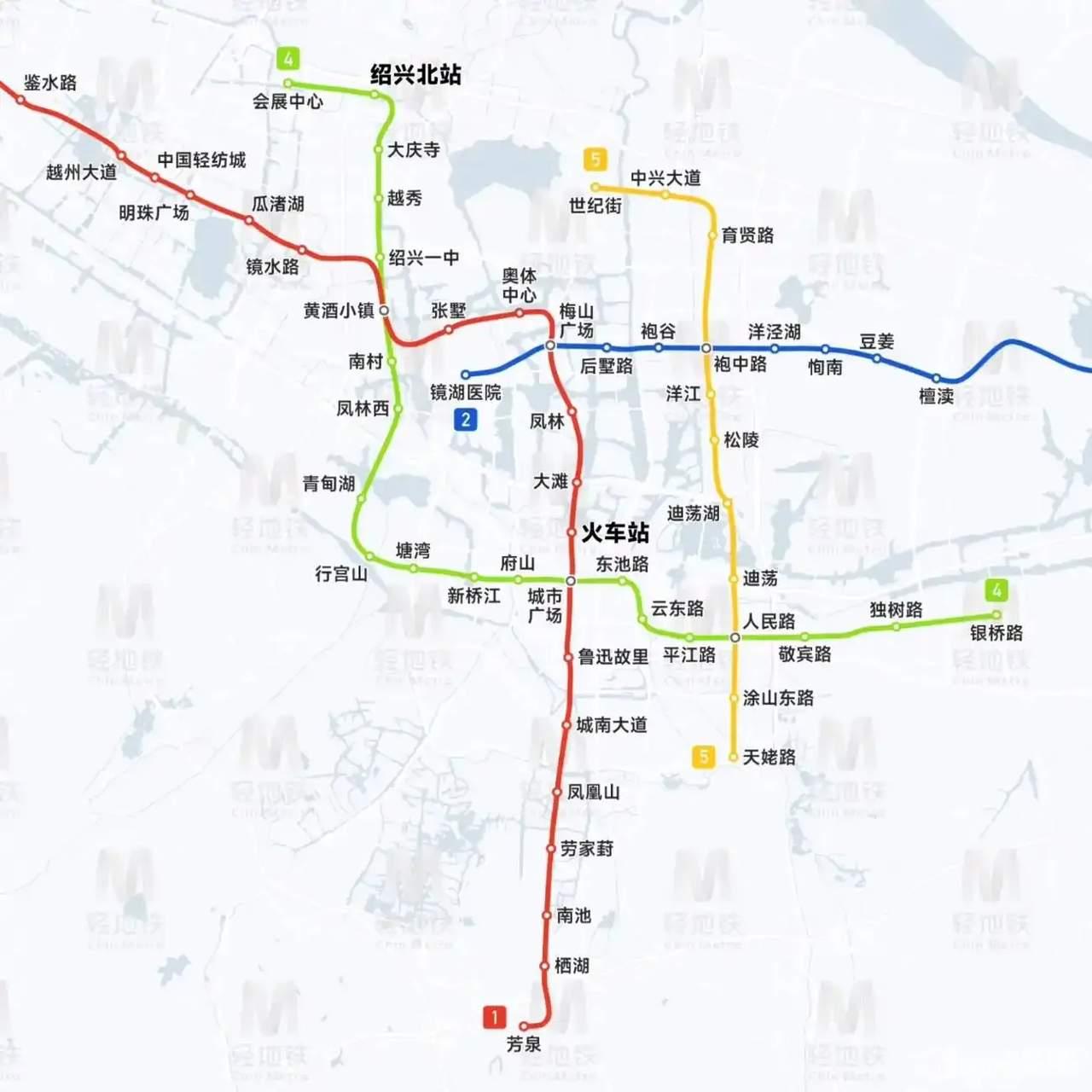 其实绍兴只需要1号线和连接上虞的一条线。再搞一条到诸暨的轻轨。这样就完美了，其他