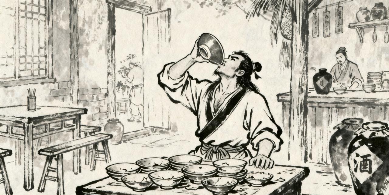 现在人下班喝两杯啤酒撸点串挺享受的，但要是跟武松比起来，那可真是小巫见大巫了。《
