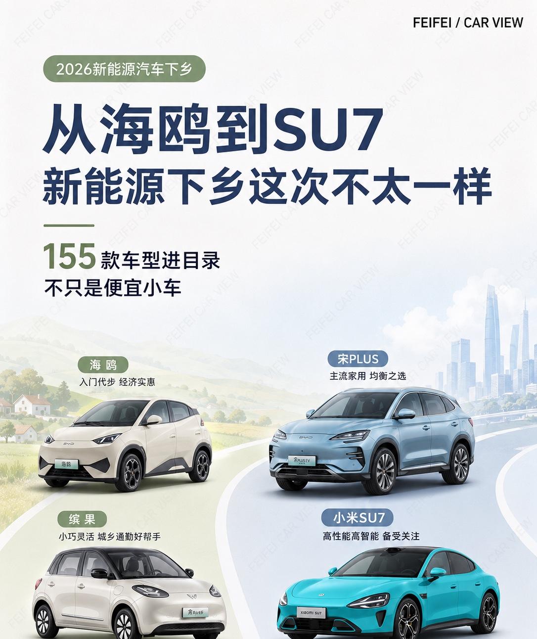 新能源汽车下乡来了，有点家电下乡感觉了这次新能源下乡，我一开始以为还是“小车下乡