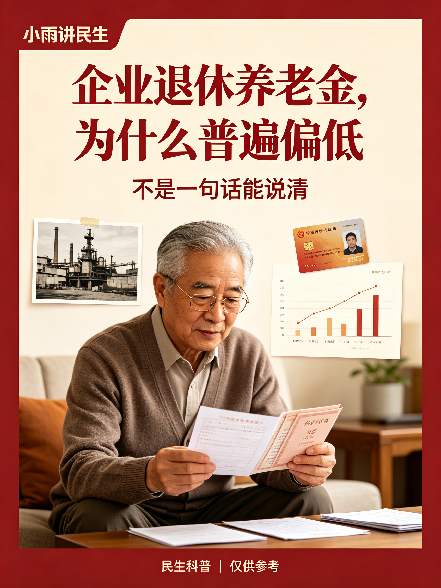 企退人员退休金普遍偏低？真正原因终于讲透了很多企业退休的叔叔阿姨，一辈子兢兢业业、任劳任怨。年轻时在