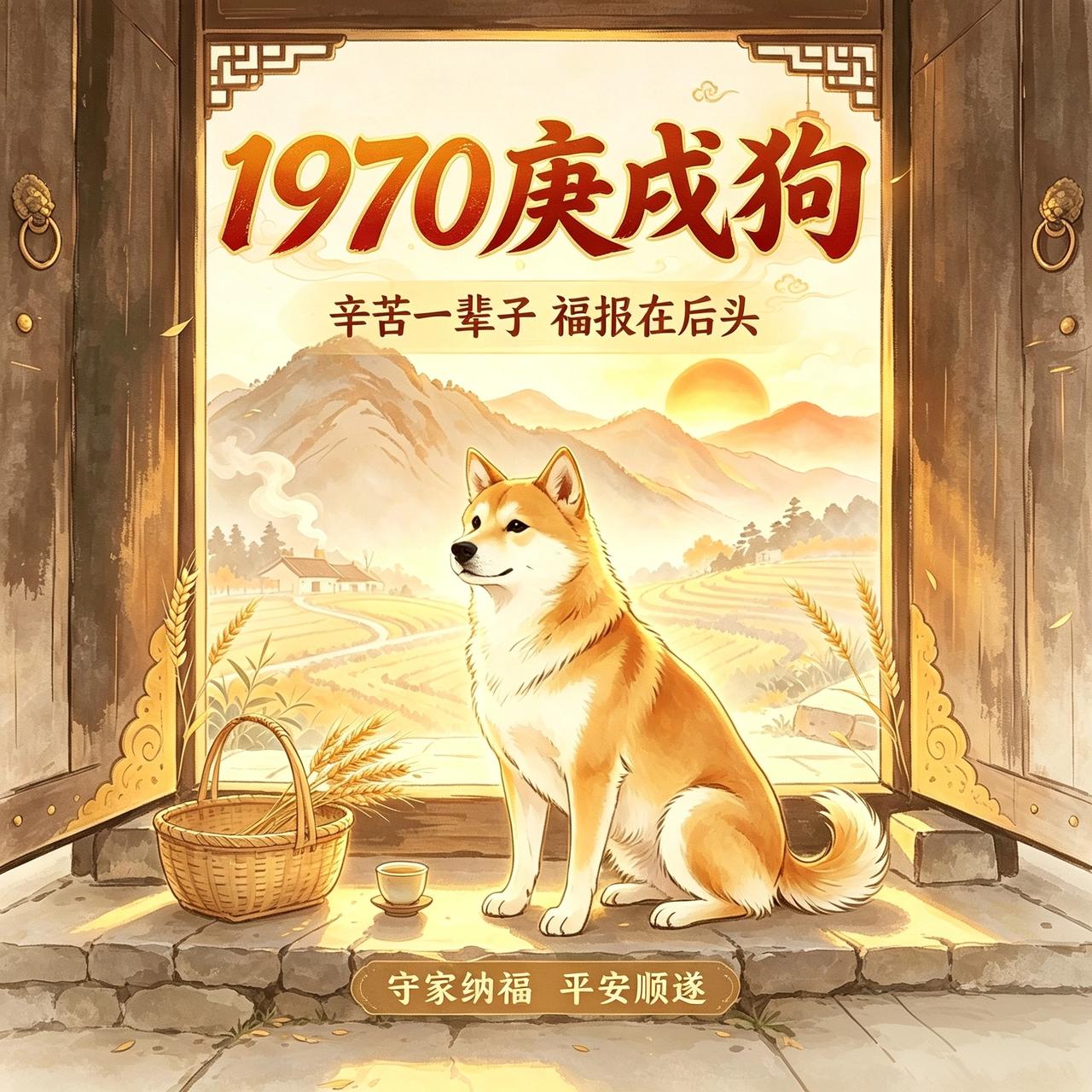 1970年庚戌狗，一辈子默默扛下所有，辛苦终有福报老话都说戌狗忠义。1970年