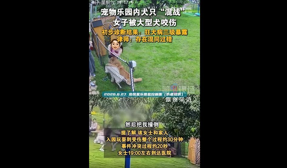 宠物乐园瞬间变成了伤人现场！本来是带着宠物休闲放松，谁料变成一场终身噩梦。一