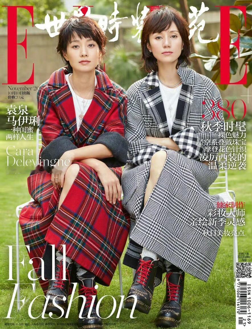 哪位有才网友的神P图啊直接把马伊琍和袁泉的脸拼一块儿，俩女神“合二为一”，贺涵