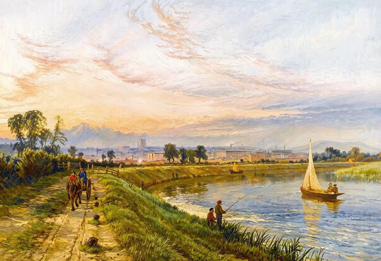 浪漫主义对情感与意境的极致追求亨利·道森。治愈系风景原创油画风景画油画英国风景油