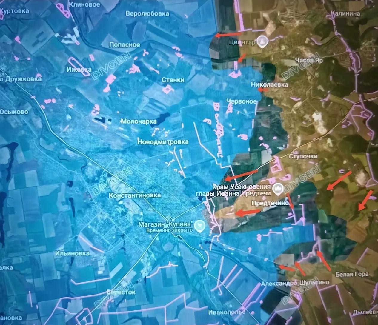攻其不备出其不意！俄军对康斯坦丁诺夫卡地区突然间发出了最大地袭击，这时候乌军队已