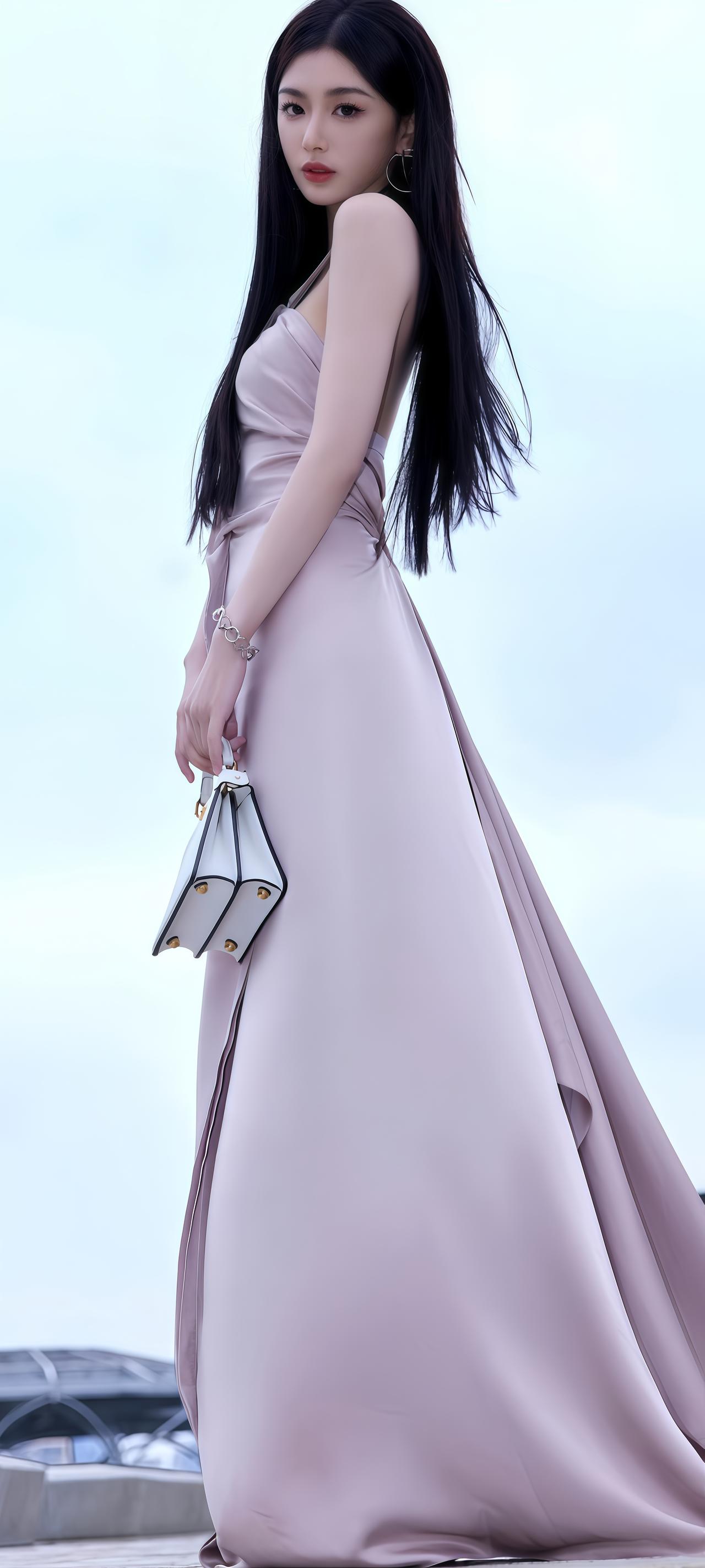 孔雪儿，优雅长裙，气质女神，尽显时尚魅力气质长裙女孔雪儿气质女明星明星时