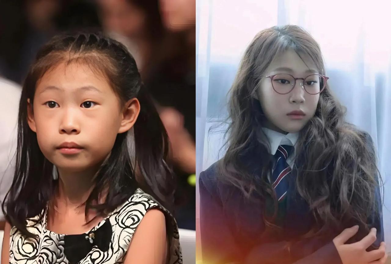 小沈阳的女儿变化好大，大家还能认得出吗？左边是她小时候的照片，右边是她在韩国出