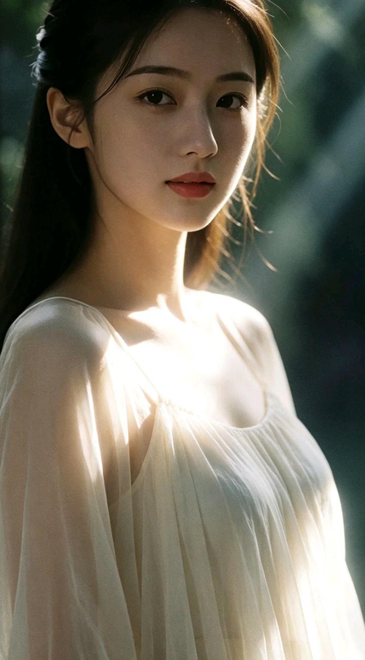 阳光下的温柔少女，浅笑嫣然，如梦似幻。觉得女人最重要的是美貌还是人品温柔甜美少