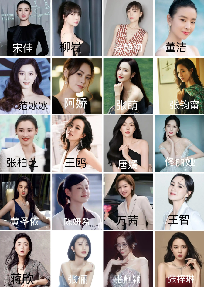 下面20位40-45岁的姐姐，哪3位巅峰颜值最高？