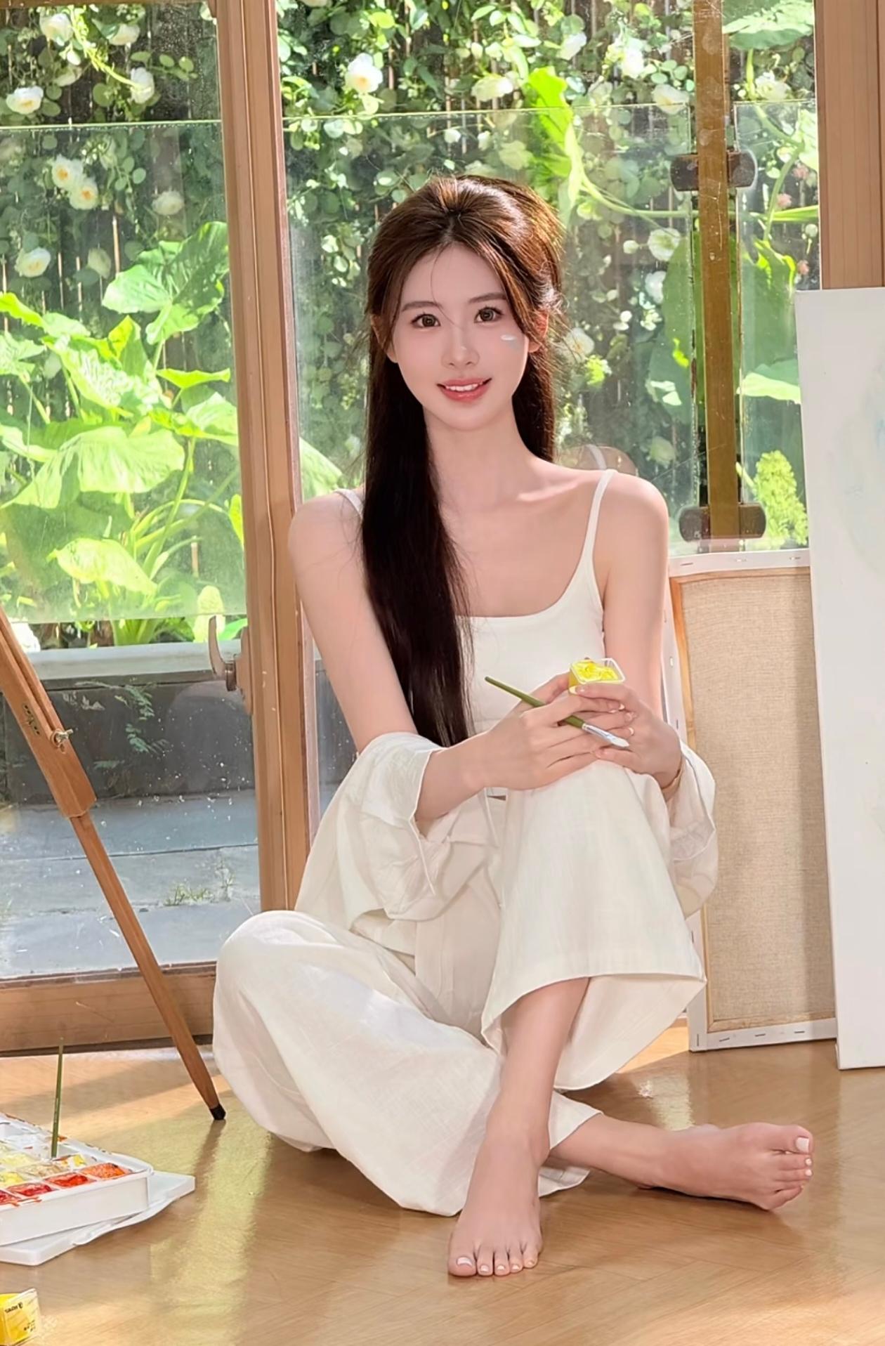 温柔少女🌸🌸🌸温柔白裙少女温柔少女温柔花漾少女纯天然美女系列一