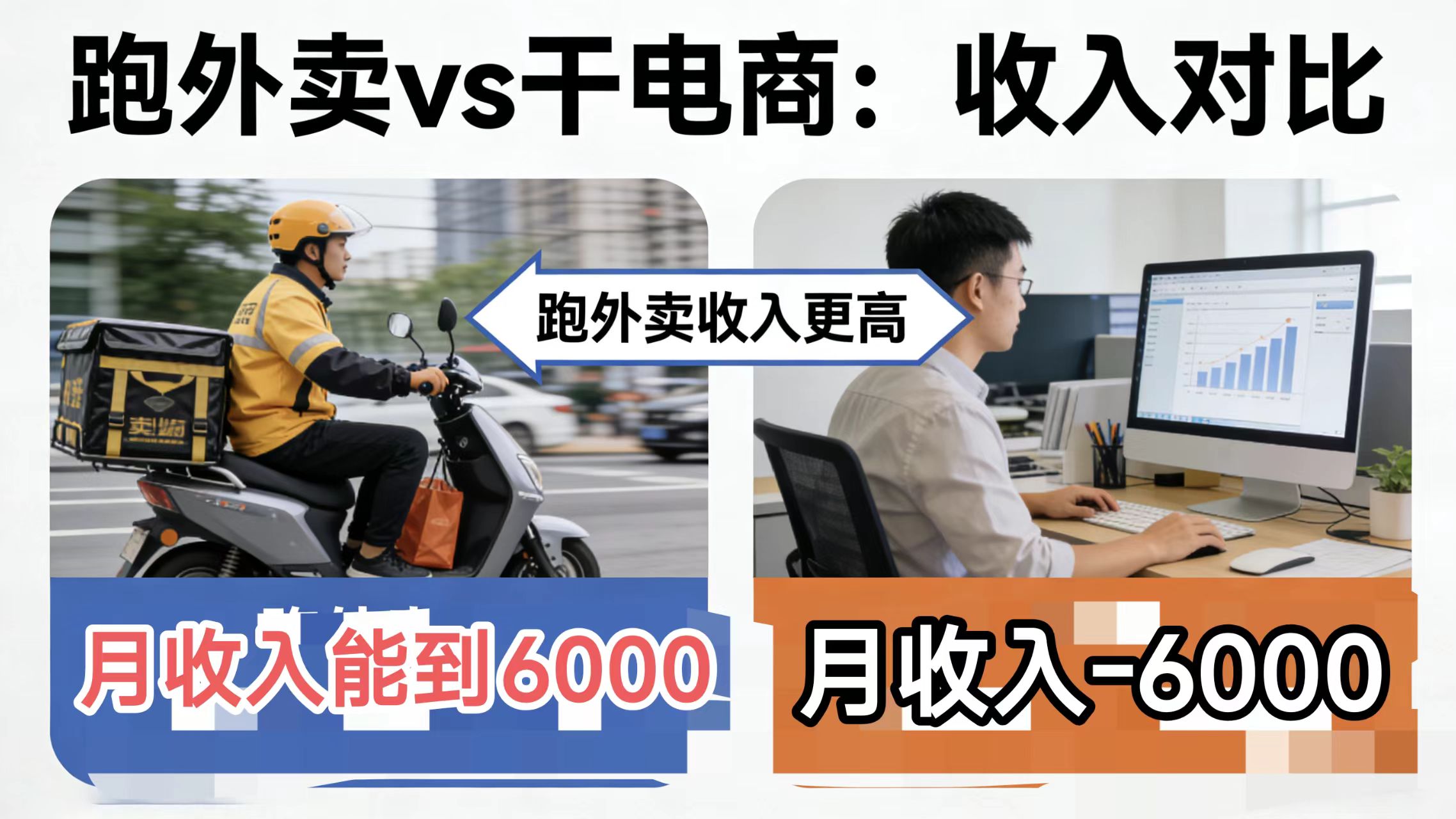 我发现跑外卖就是比干电商强。干电商老是赔钱，总是碰到一些二货的客户们，每天处理这