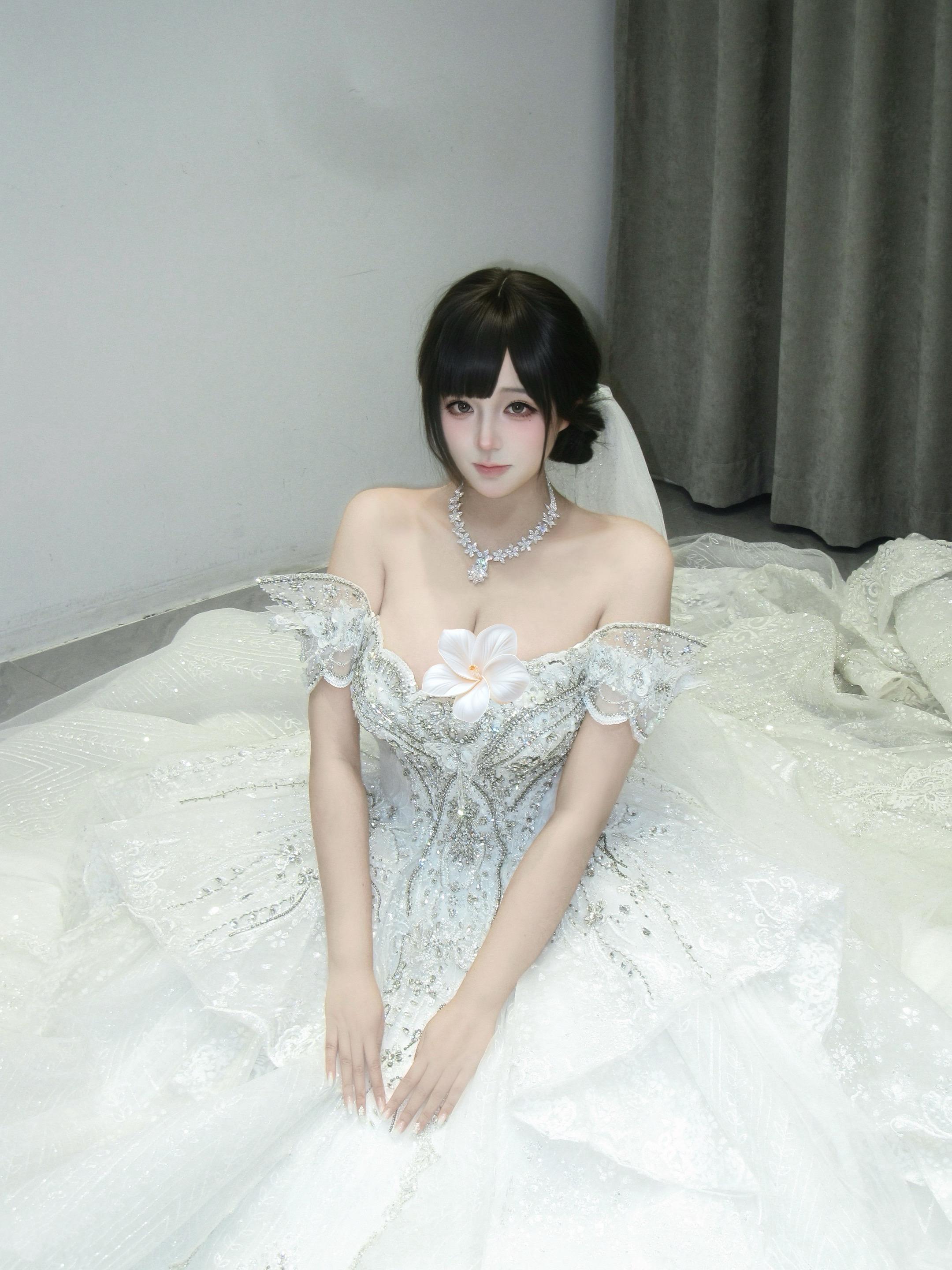 试纱 婚纱 单人照