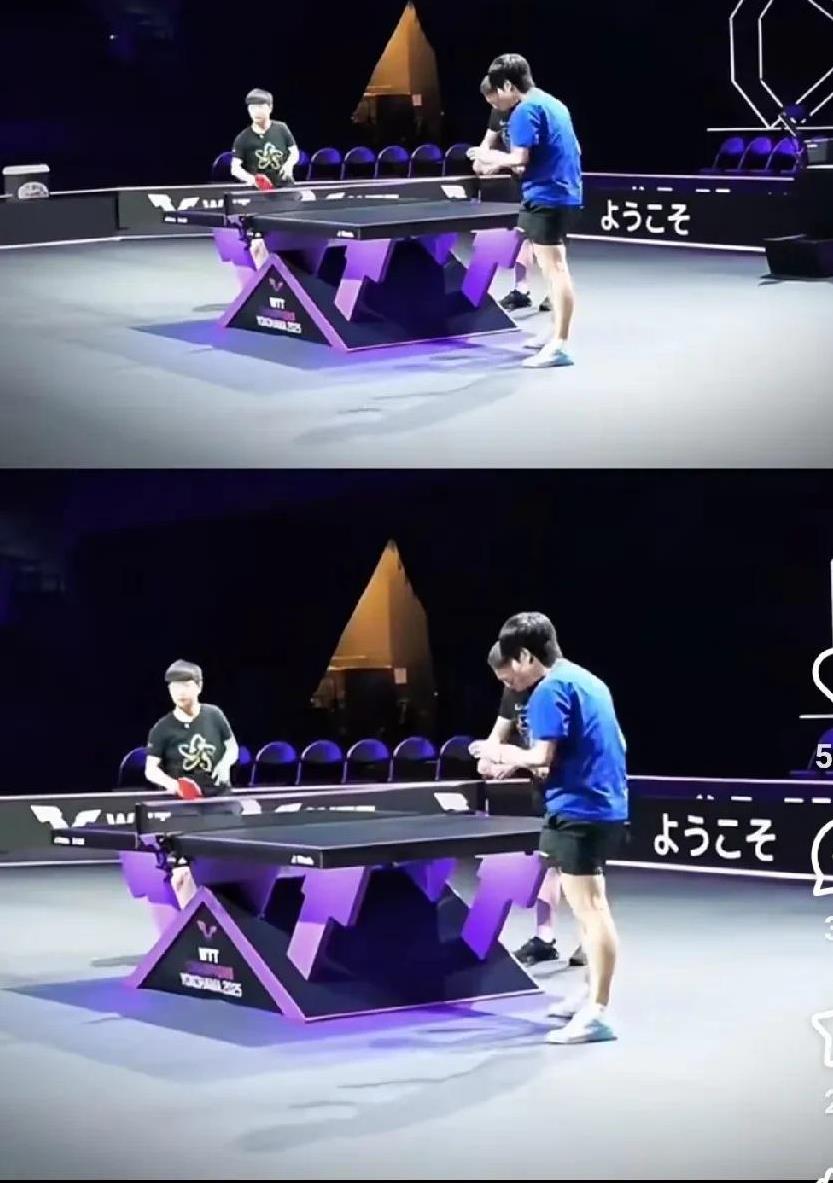 莎莎已经开始练上削球了。上午男队在主场馆进行适应训练，下午看到莎莎也来主场馆训